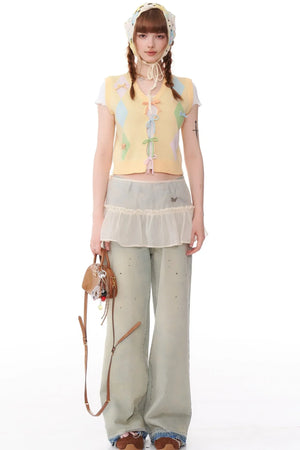 Washed Slim Straight-Leg Jeans