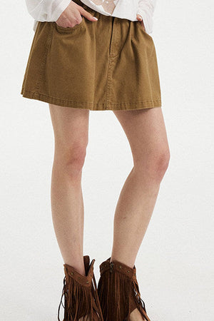 Washed Vintage Pleated Skirt