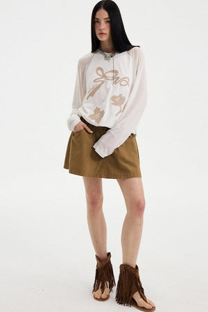 Washed Vintage Pleated Skirt