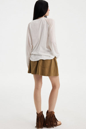 Washed Vintage Pleated Skirt