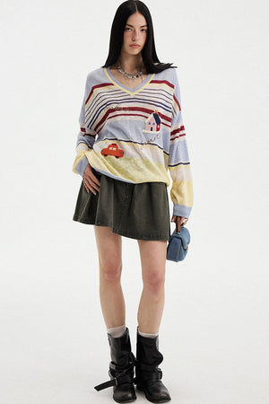 Washed Vintage Pleated Skirt