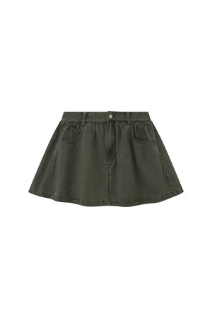 Washed Vintage Pleated Skirt