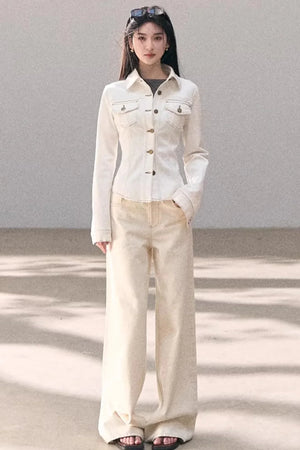 Washed Wide-Leg Lace Pants