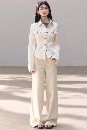 Washed Wide-Leg Lace Pants