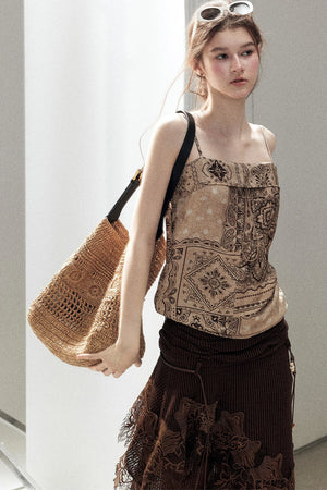 Wasteland Hollow-Out Wide-Leg Pants