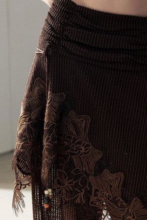 Wasteland Hollow-Out Wide-Leg Pants