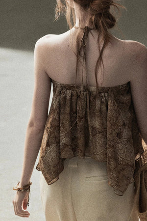 Wasteland Style Sleeveless Top and Brown Trousers Set-Up
