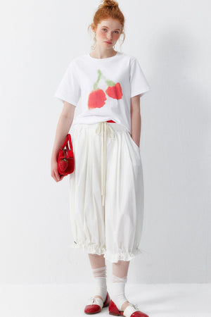 Watercolor Cherry Cotton Blouse