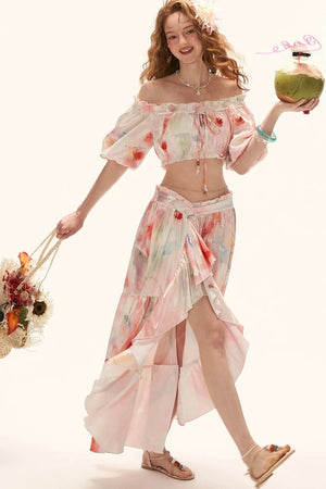 Watercolor Fruit Puff Sleeve Set-Up