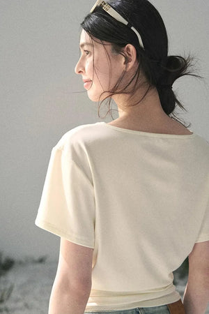 White Breaths V-Neck Top