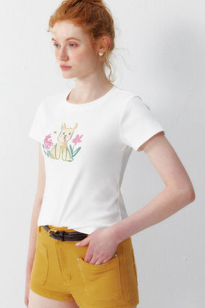 White Bunny Cotton Blouse