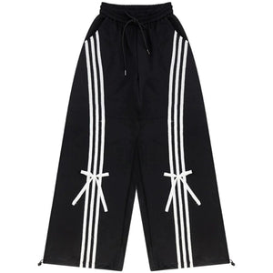 White Butterfly Wide-Leg Sweatpants