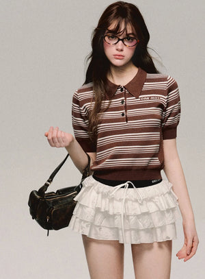 White Cake Puffy Embroidered Skirt