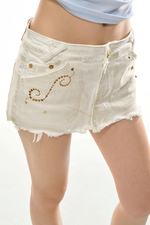 White Denim Skirt