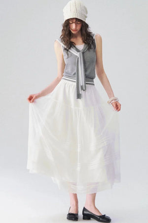 White Feather Gauze Skirt