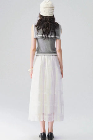 White Feather Gauze Skirt