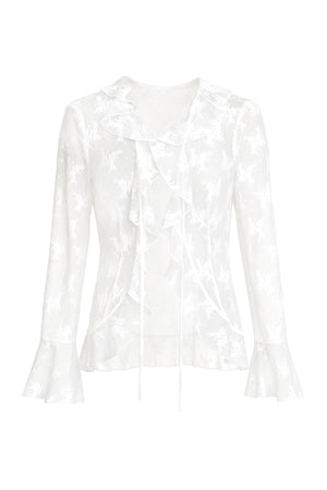 White Floral Lace Camisole Cardigan Set-Up