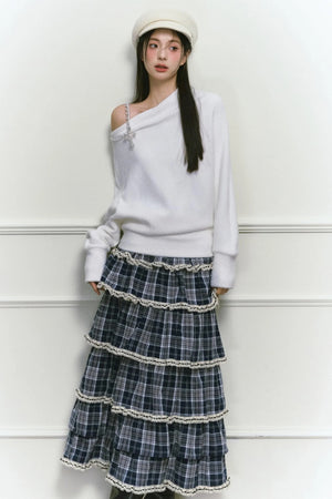 White Foaminck Slouch Sweater