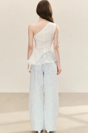 White French Asymmetrical Twist Top