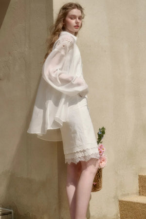 White Jasmine Embroidered Cotton Set-Up