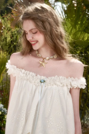 White Jasmine Embroidered Cotton Set-Up