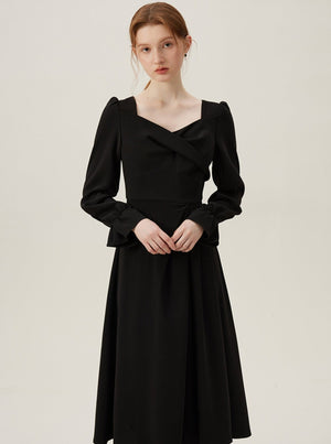 White Kink Long-Sleeve Dress