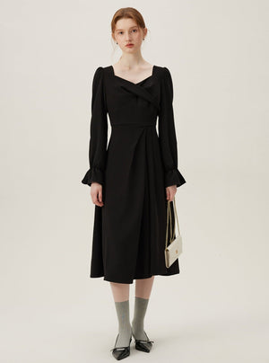 White Kink Long-Sleeve Dress