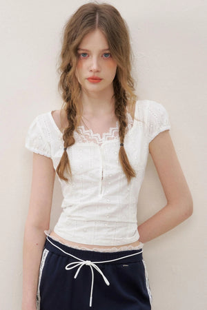 White Lace Fusion Tee