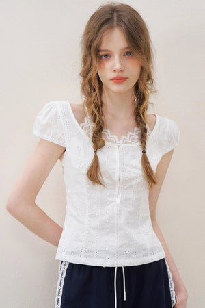 White Lace Fusion Tee