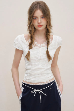 White Lace Fusion Tee