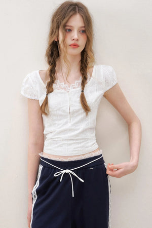White Lace Fusion Tee