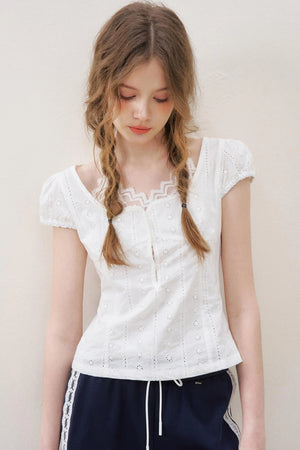 White Lace Fusion Tee
