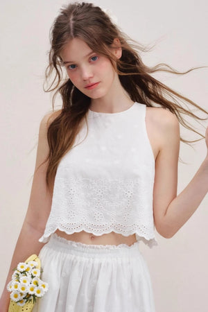 White Lace Halter Vest