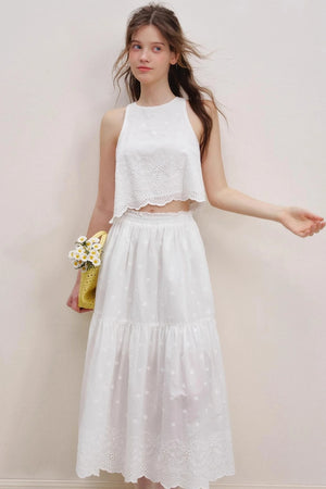 White Lace Halter Vest