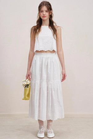 White Lace Halter Vest