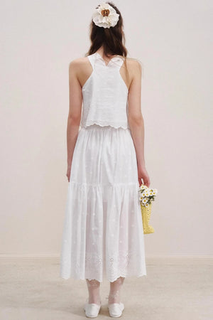 White Lace Halter Vest