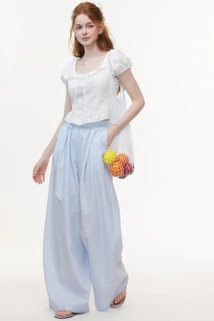 White Lace Jacquard Blouse
