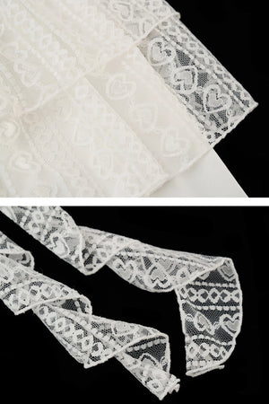 White Lace Layered Casual Shorts