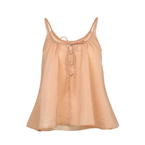 White Lace-up Camisole Set