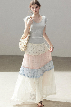 White Mist Lace Skirt