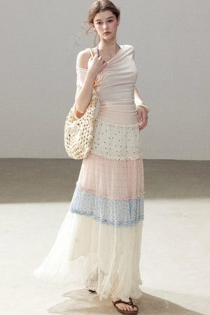 White Mist Lace Skirt