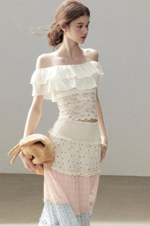 White Mist Lace Skirt