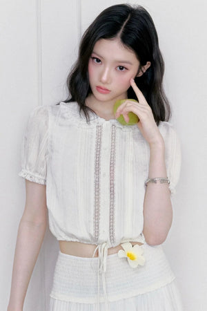 White Moonlight Lace Blouse Set-Up