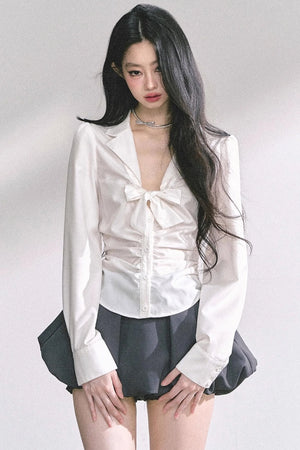 White Moonlight V-Neck Shirt
