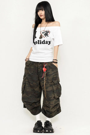 White One-Shoulder Tee