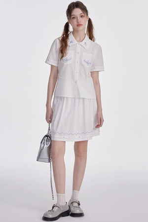 White Shirt Skirt Set-Up