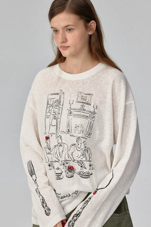 White Snowflake Long Sleeve Tee
