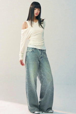 White Tencel Wool Knitwear Set