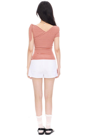 White Twill A-Line Skirt