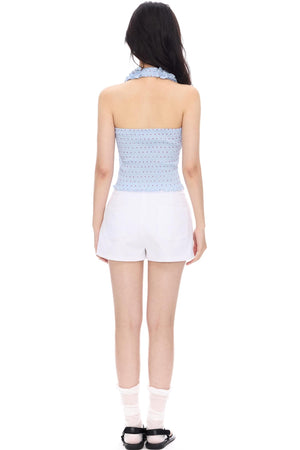 White Twill A-Line Skirt
